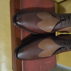 Mezlan Men's 9.5M Two Tone Brown/Tan Dress Shoe